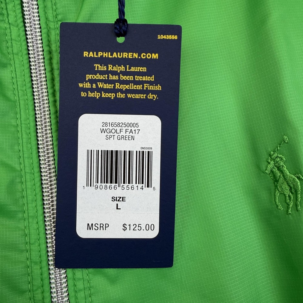 Polo Golf‎ Ralph Lauren Vest Womens Large Green Water Repellent Windbreaker - Picture 12 of 13